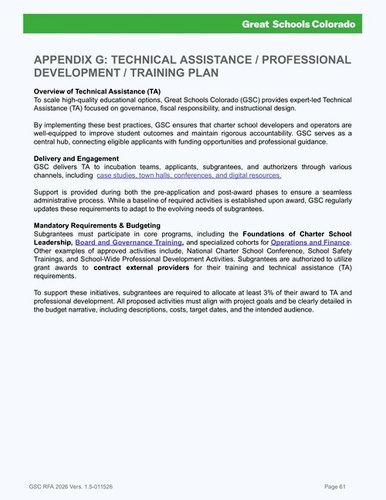 APPENDIX G: TECHNICAL ASSISTANCE